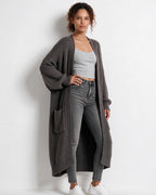 Loovay Marvienne Lang Gebreid Vest, Oversized Pasvorm
