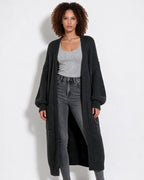 Loovay Marvienne Lang Gebreid Vest, Oversized Pasvorm