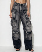 Loovay Valenya Cargo Jeans met Wijde Pijpen