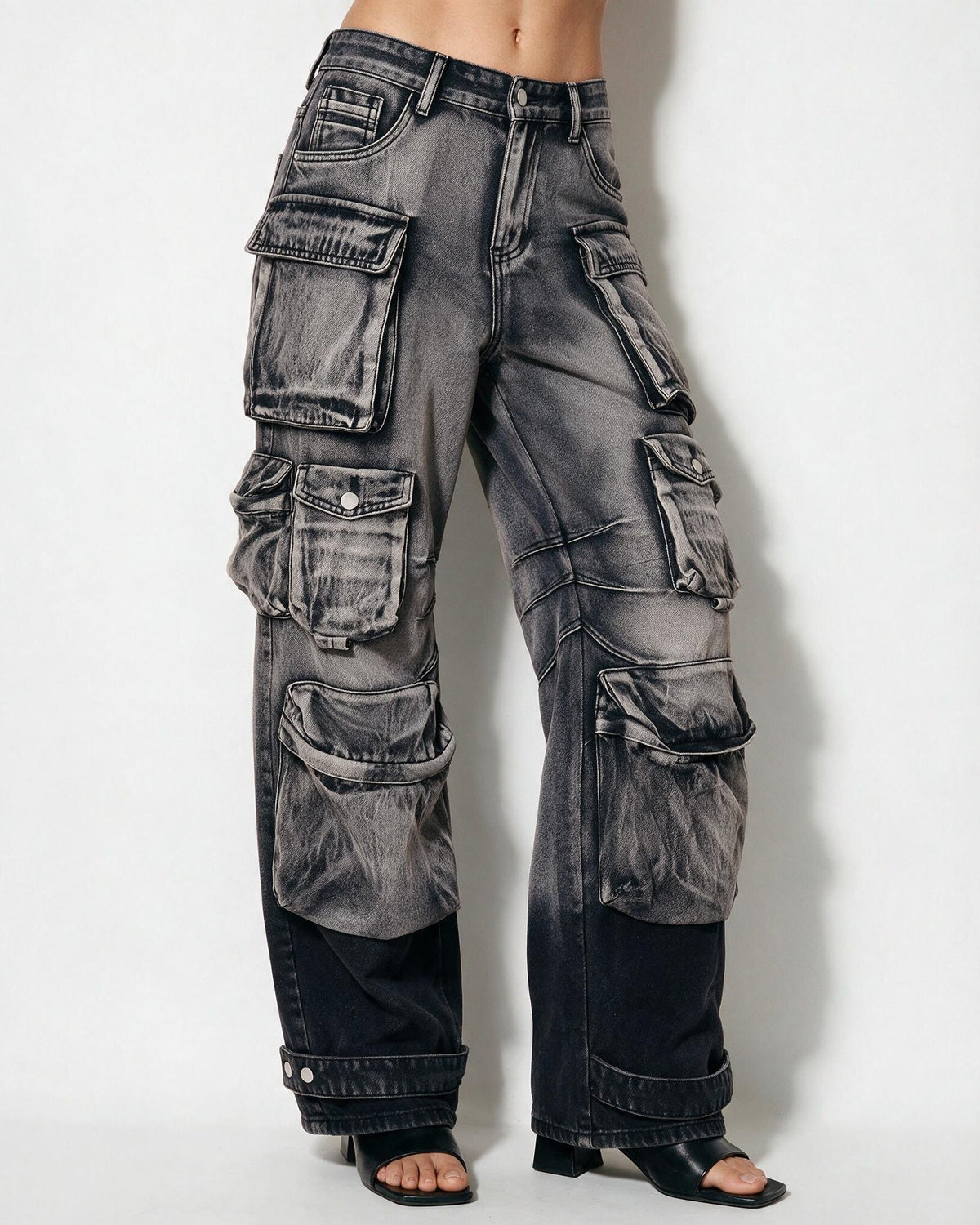 Loovay Valenya Cargo Jeans met Wijde Pijpen