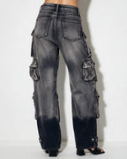Loovay Valenya Cargo Jeans met Wijde Pijpen