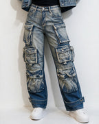 Loovay Valenya Cargo Jeans met Wijde Pijpen