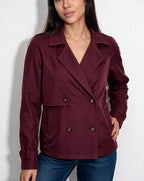Loovay Celine Korte Trenchcoat met Stormflap