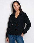 Loovay Celine Korte Trenchcoat met Stormflap