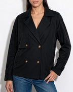Loovay Celine Korte Trenchcoat met Stormflap