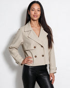 Loovay Celine Korte Trenchcoat met Stormflap