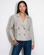 Loovay Celine Korte Trenchcoat met Stormflap