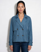 Loovay Celine Korte Trenchcoat met Stormflap