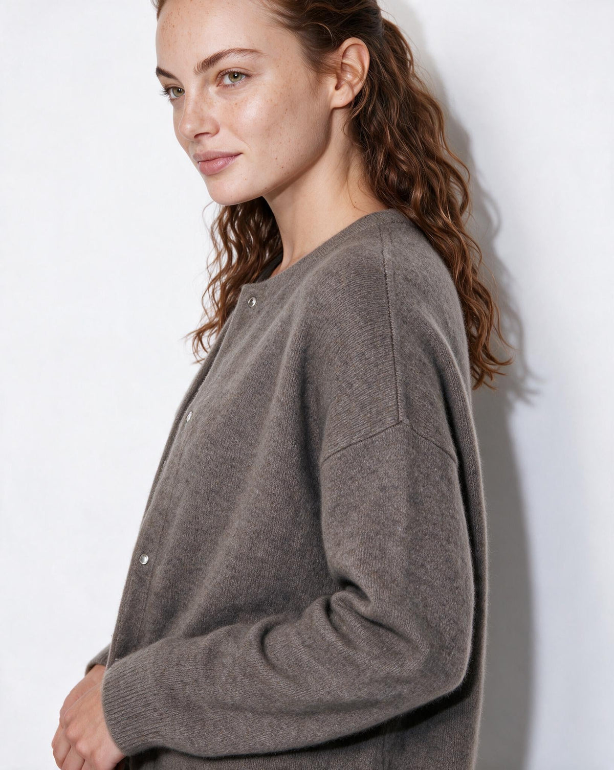 Loovay Sovelle Lang Damesvest, Oversized Pasvorm