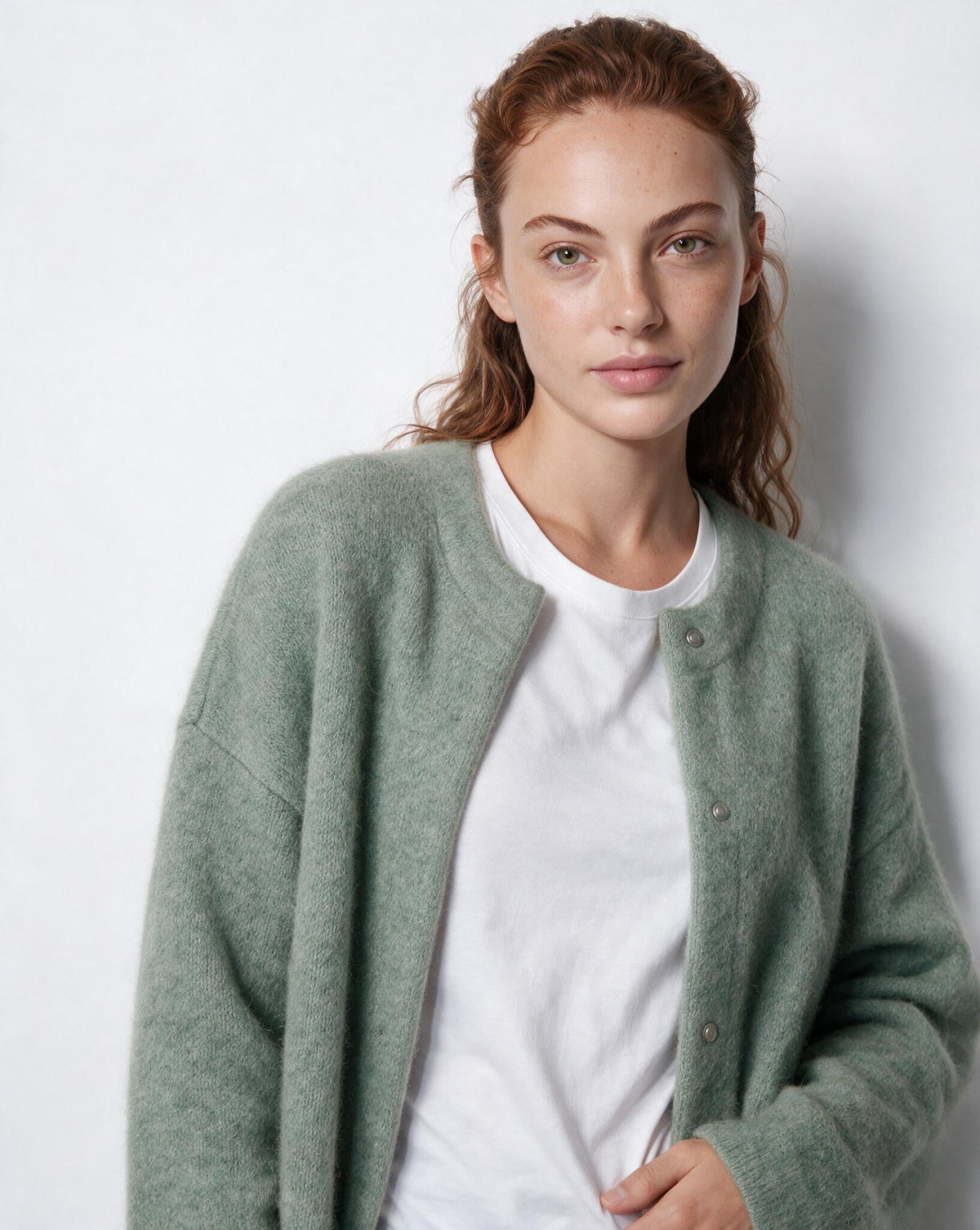 Loovay Sovelle Lang Damesvest, Oversized Pasvorm