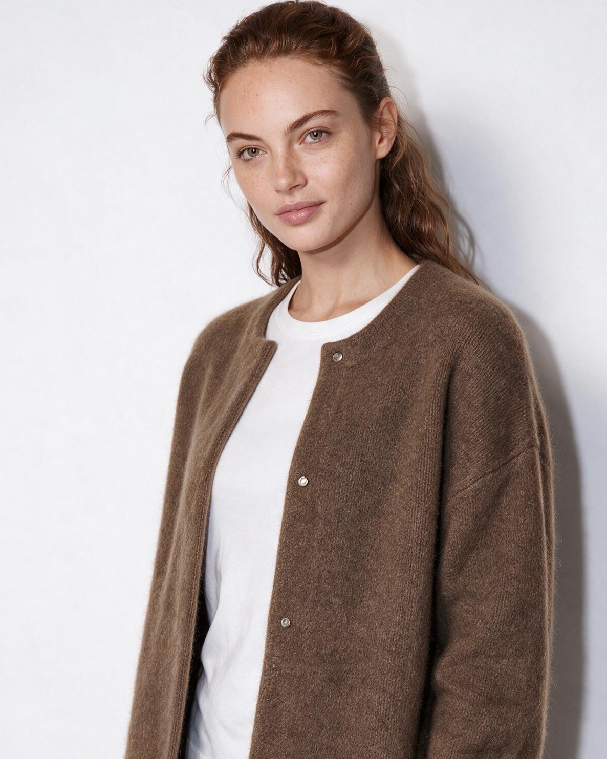 Loovay Sovelle Lang Damesvest, Oversized Pasvorm