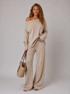 Loovay Virelle Dames Lounge Set met Wide Leg Broek