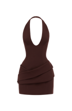 Loovay Calivora Halter Mini Jurk met Geplooide Heuppanelen