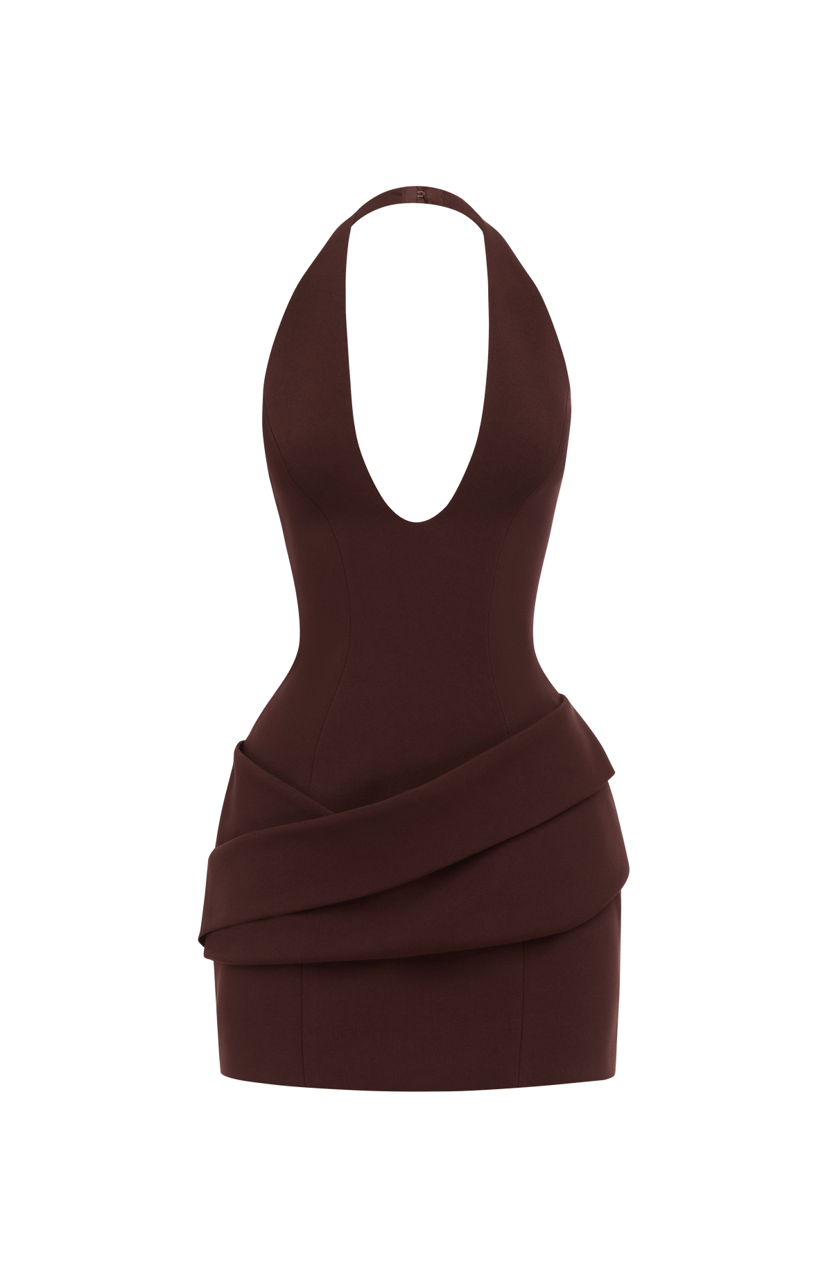 Loovay Calivora Halter Mini Jurk met Geplooide Heuppanelen
