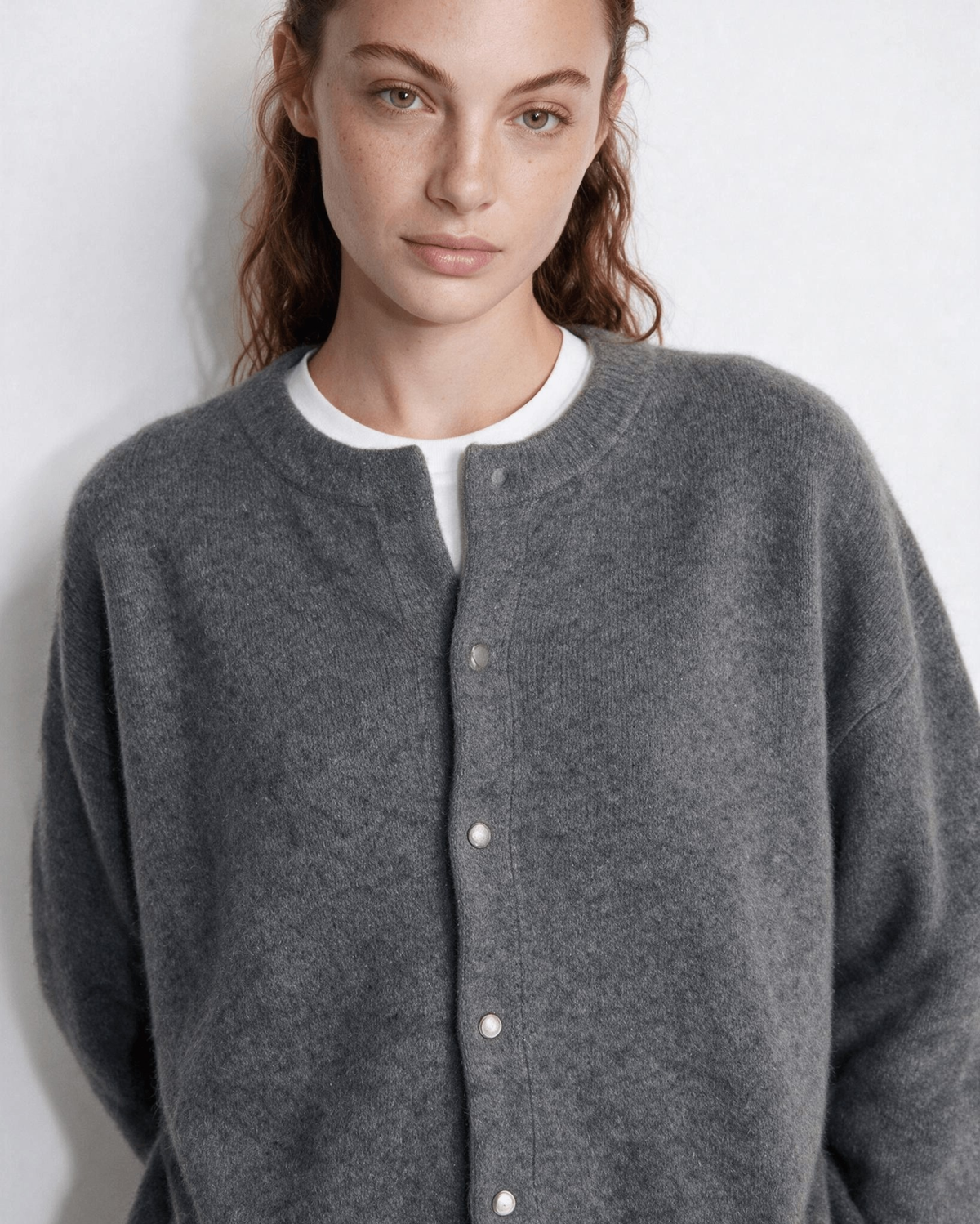 Loovay Sovelle Lang Damesvest, Oversized Pasvorm