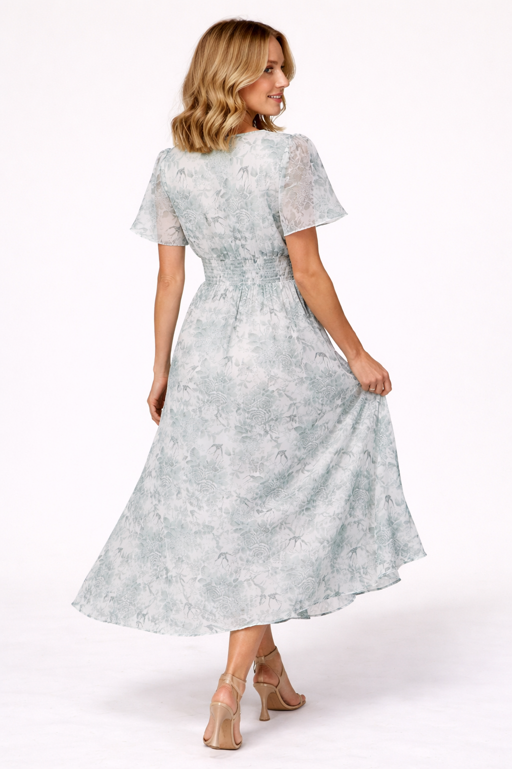 Loovay Orelisse Midi Jurk met Bloemenprint