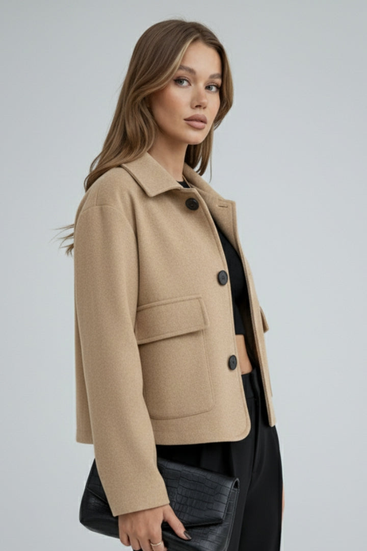 Loovay Laurine Korte Utility Jas met Klepzakken
