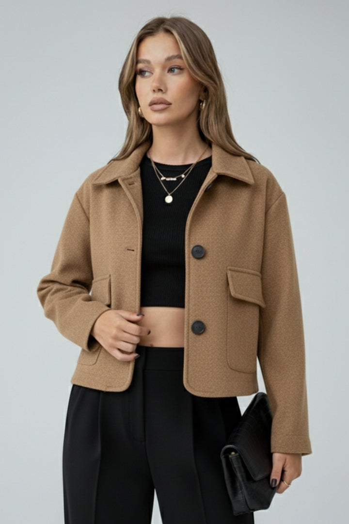 Loovay Laurine Korte Utility Jas met Klepzakken