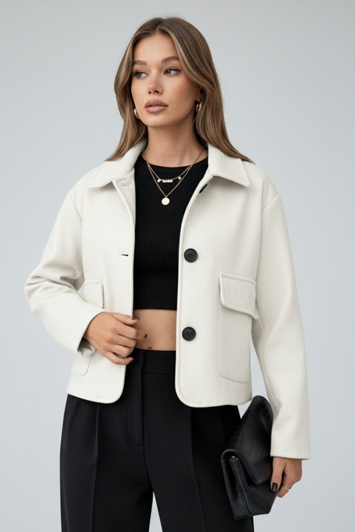 Loovay Laurine Korte Utility Jas met Klepzakken