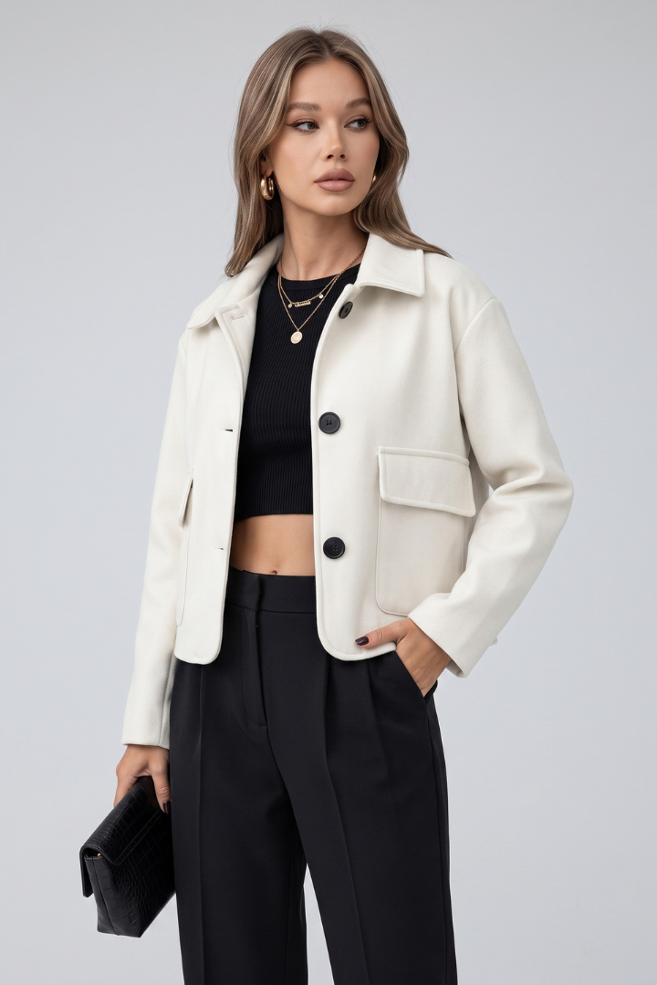 Loovay Laurine Korte Utility Jas met Klepzakken