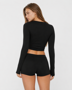 Loovay Maisonnette Pyjamaset met Lange Mouwen en Shorts