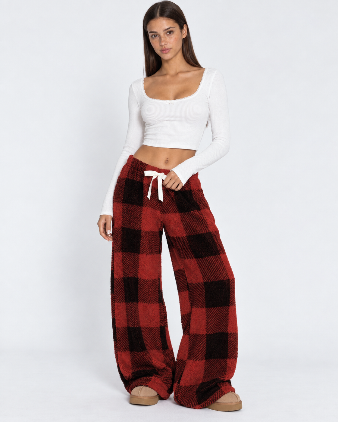 Loovay Damier Teddy Lounge Broek