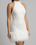 Loovay Tessara Halter Mini Jurk