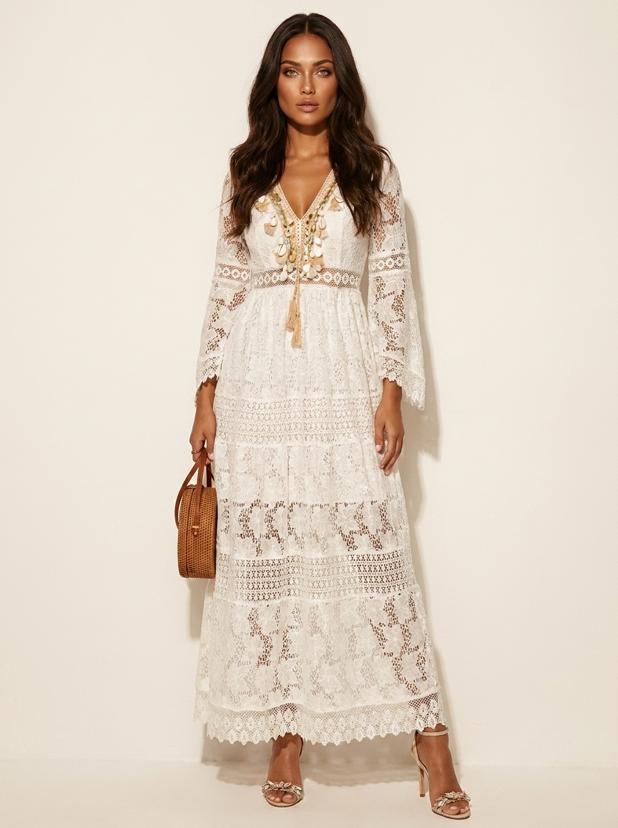 Loovay Lunaria Jurk, Kant Maxi