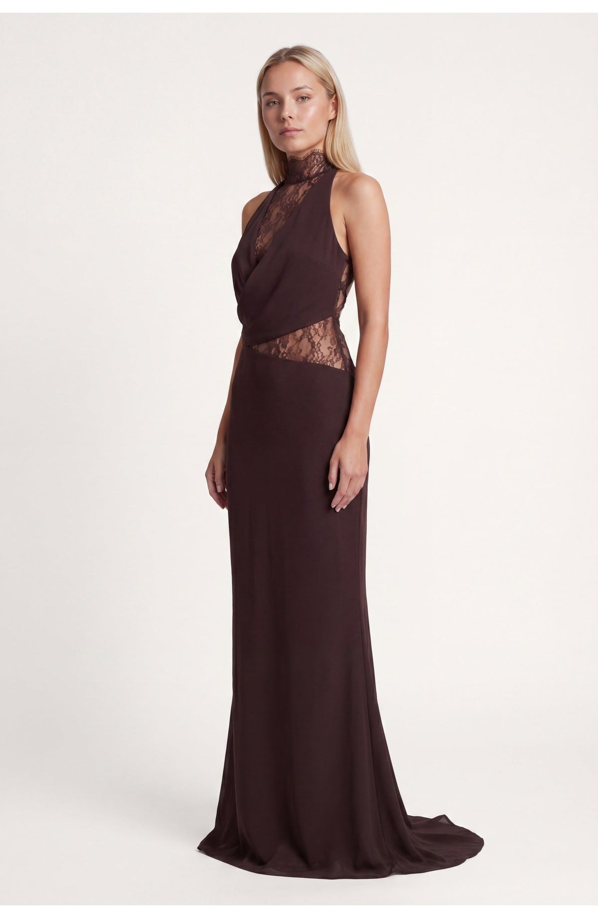 Loovay Elenya Maxi Jurk met Kant