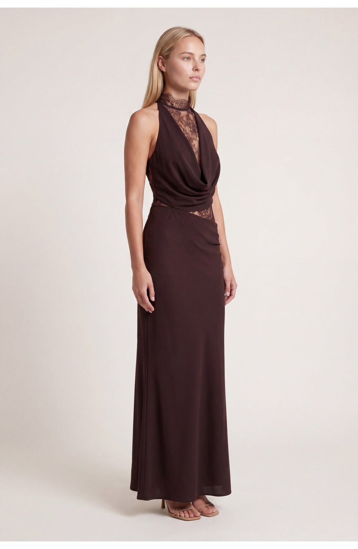 Loovay Elenya Maxi Jurk met Kant