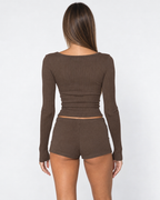 Loovay Matinelle Pyjamaset met Lange Mouwen en Shorts