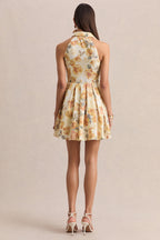 Loovay Rosaline Jurk, Mini Halterjurk met Rozenprint