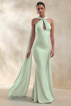 Loovay Éloane Jurk, Halter Cape Maxi