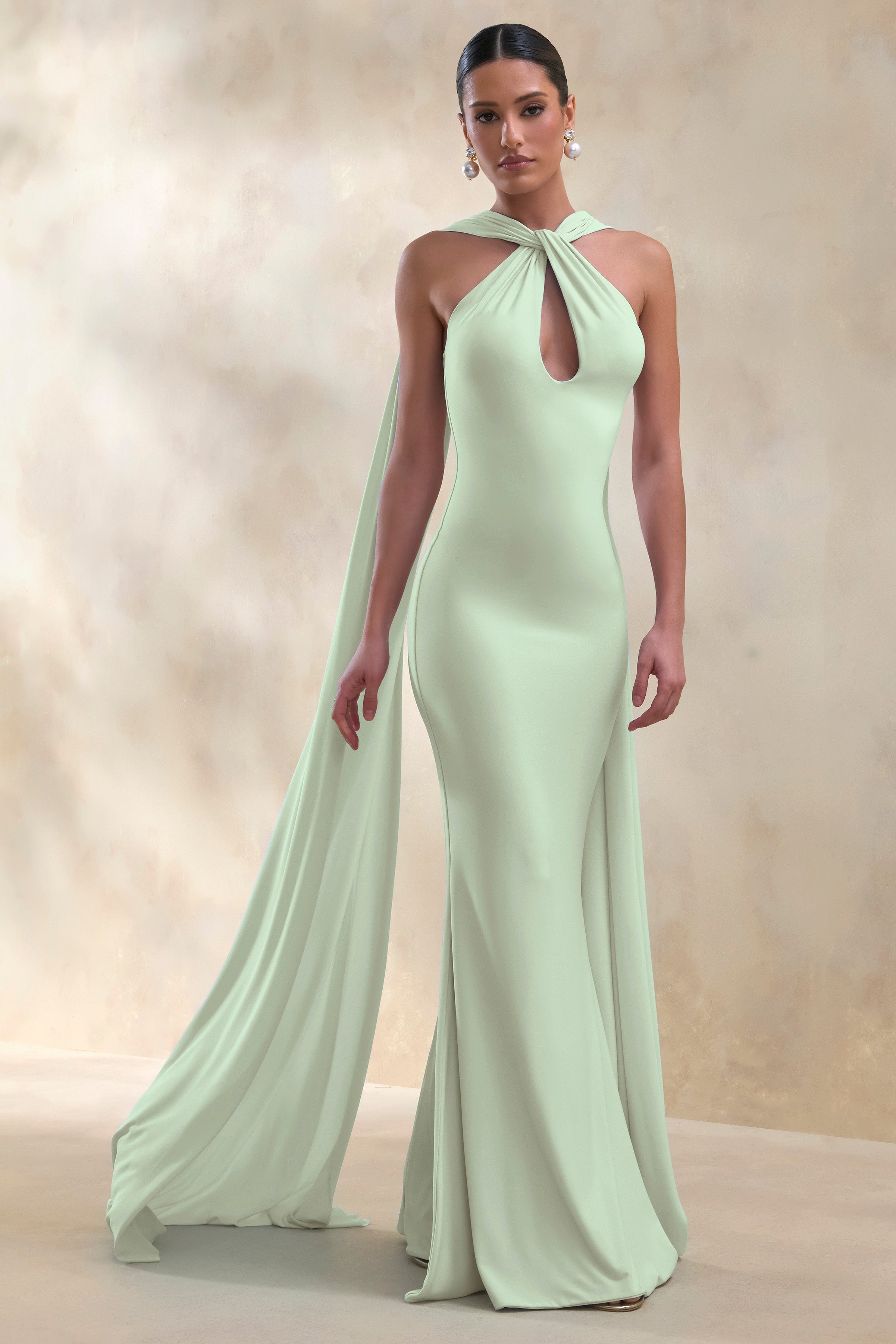 Loovay Éloane Jurk, Halter Cape Maxi