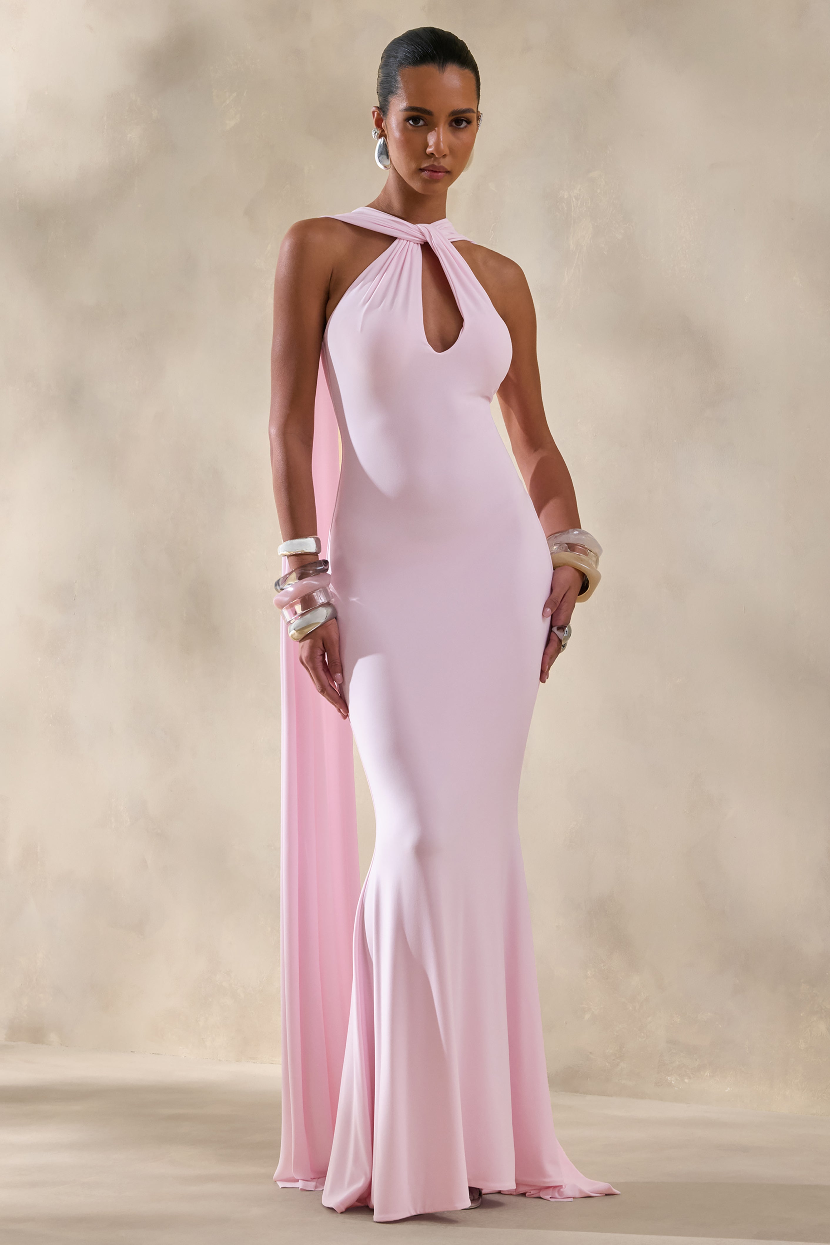 Loovay Éloane Jurk, Halter Cape Maxi
