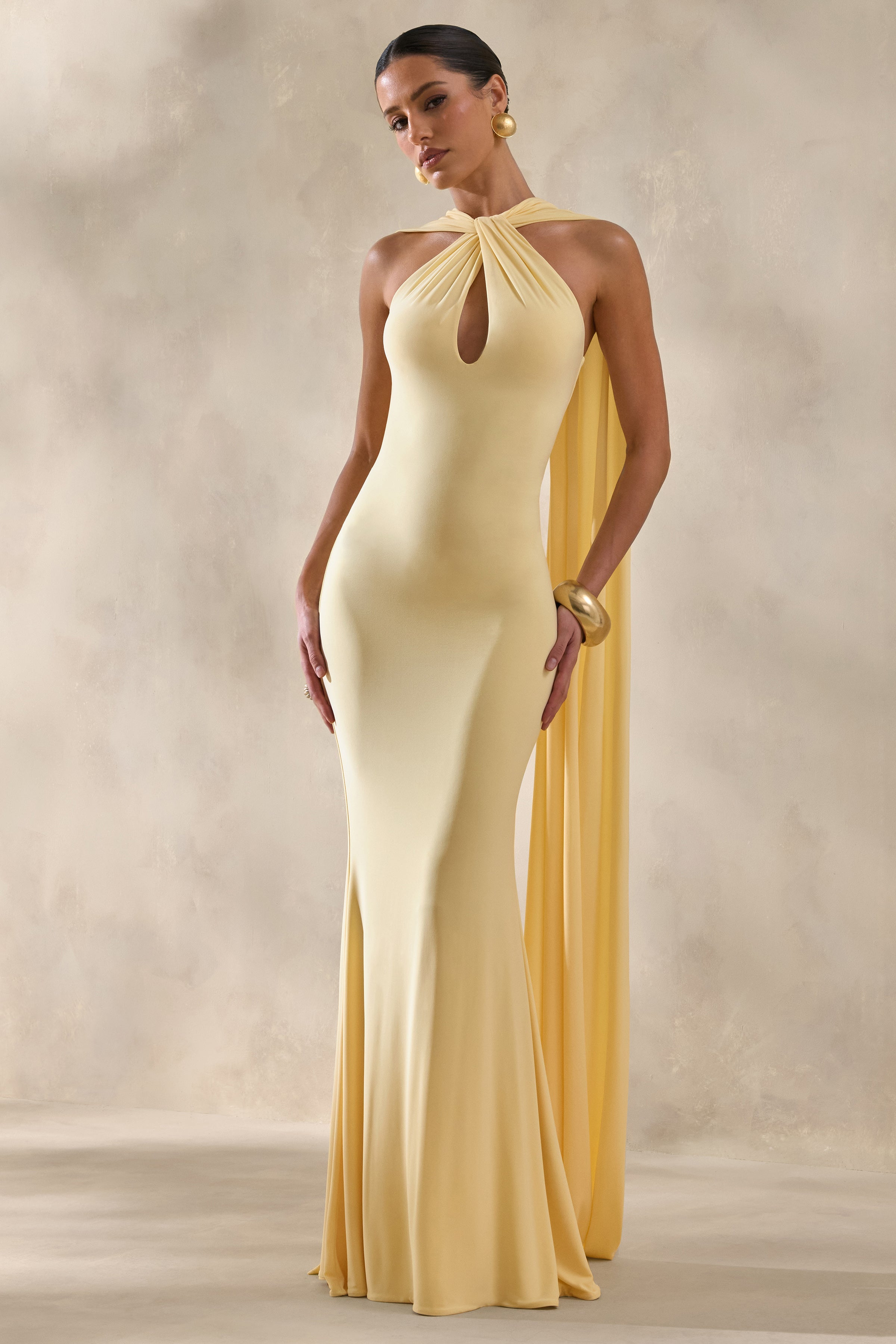 Loovay Éloane Jurk, Halter Cape Maxi