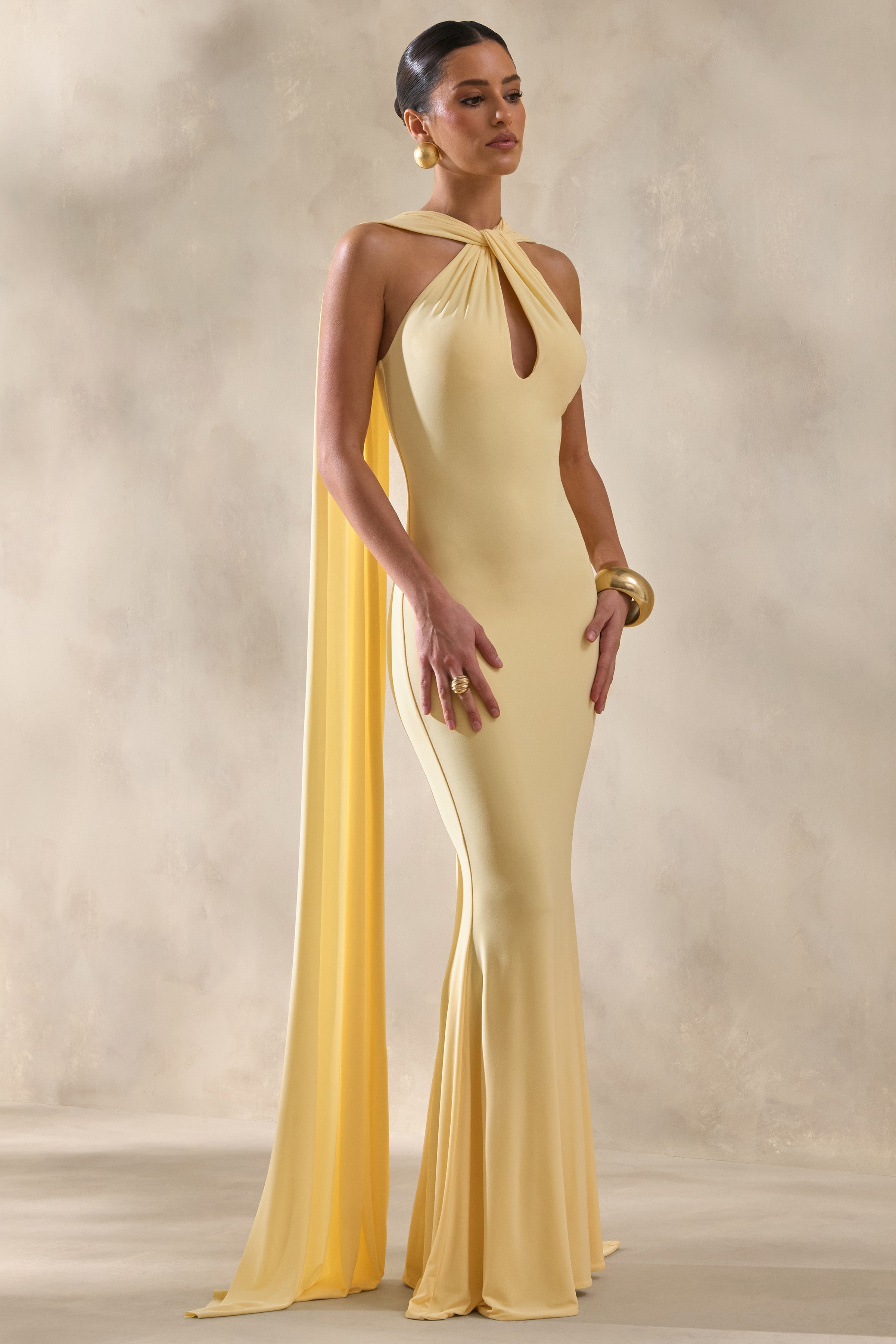 Loovay Éloane Jurk, Halter Cape Maxi