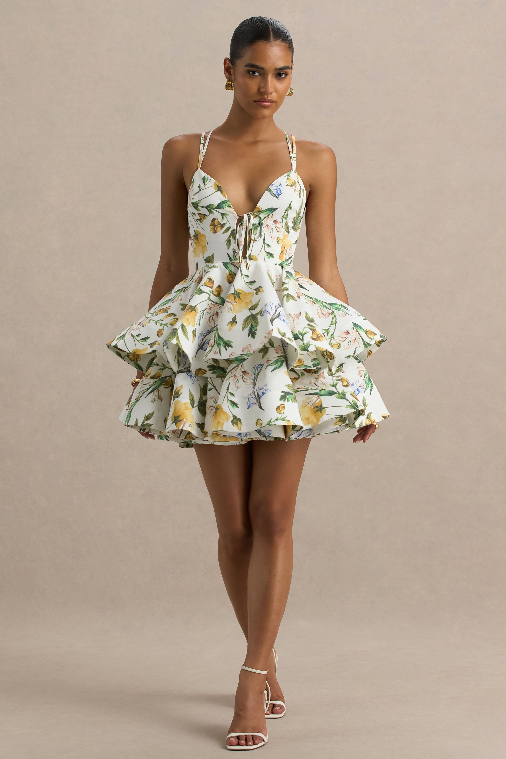 Loovay Floréssa Jurk, Botanische Mini Elegantie