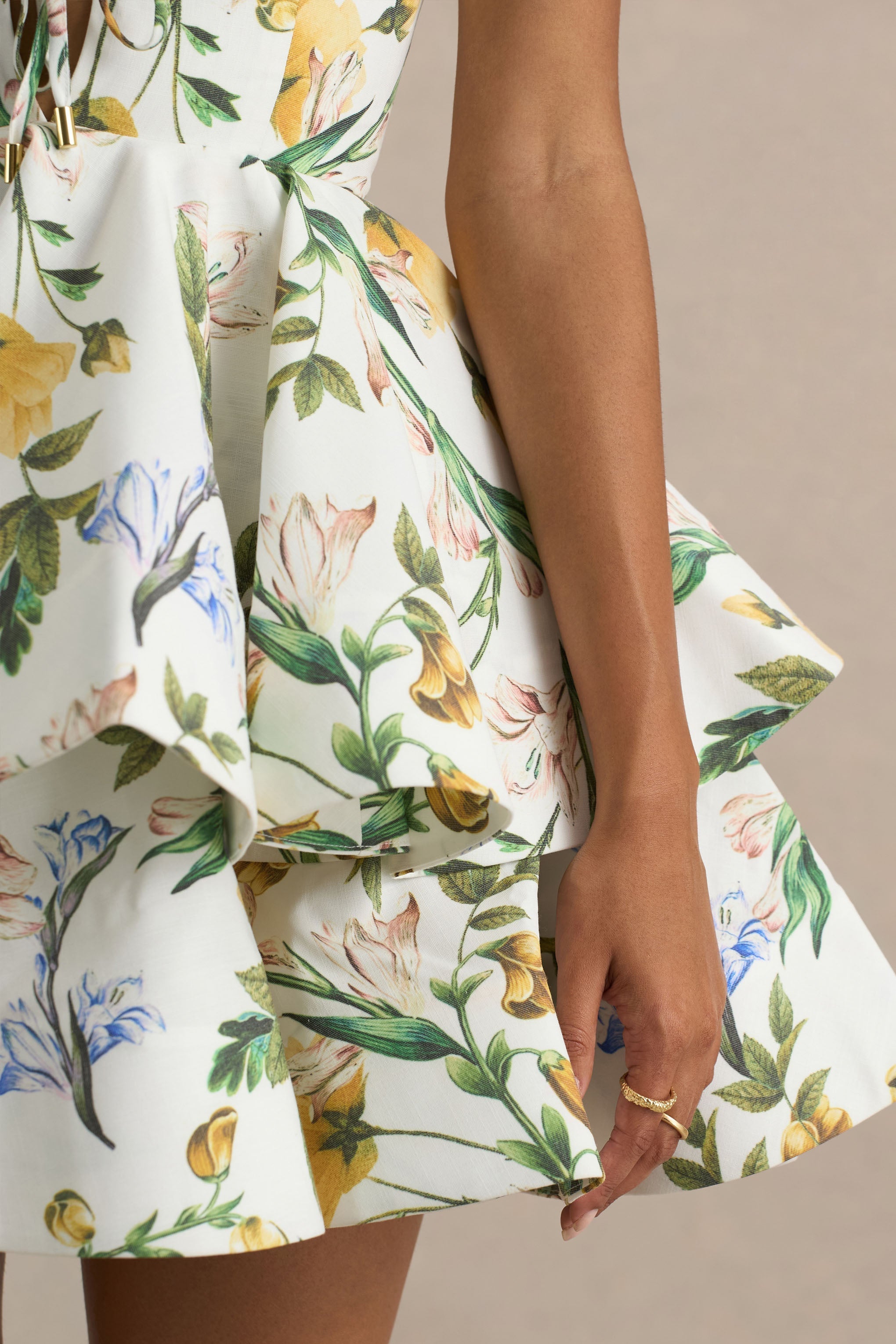 Loovay Floréssa Jurk, Botanische Mini Elegantie