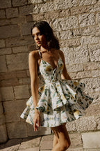 Loovay Floréssa Jurk, Botanische Mini Elegantie