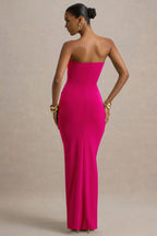 Loovay Solenne Jurk, Strapless Maxi met Gedrapeerde Details