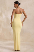 Loovay Solenne Jurk, Strapless Maxi met Gedrapeerde Details