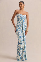 Loovay Solenne Jurk, Strapless Maxi met Gedrapeerde Details
