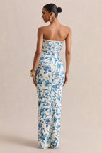Loovay Solenne Jurk, Strapless Maxi met Gedrapeerde Details
