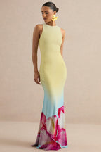 Loovay Zonnebloem Jurk, Maxi met Ombré Bloemenprint