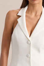 Loovay Blancéa Jurk, Getailleerde Mini met Plissé Details