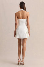 Loovay Blancéa Jurk, Getailleerde Mini met Plissé Details