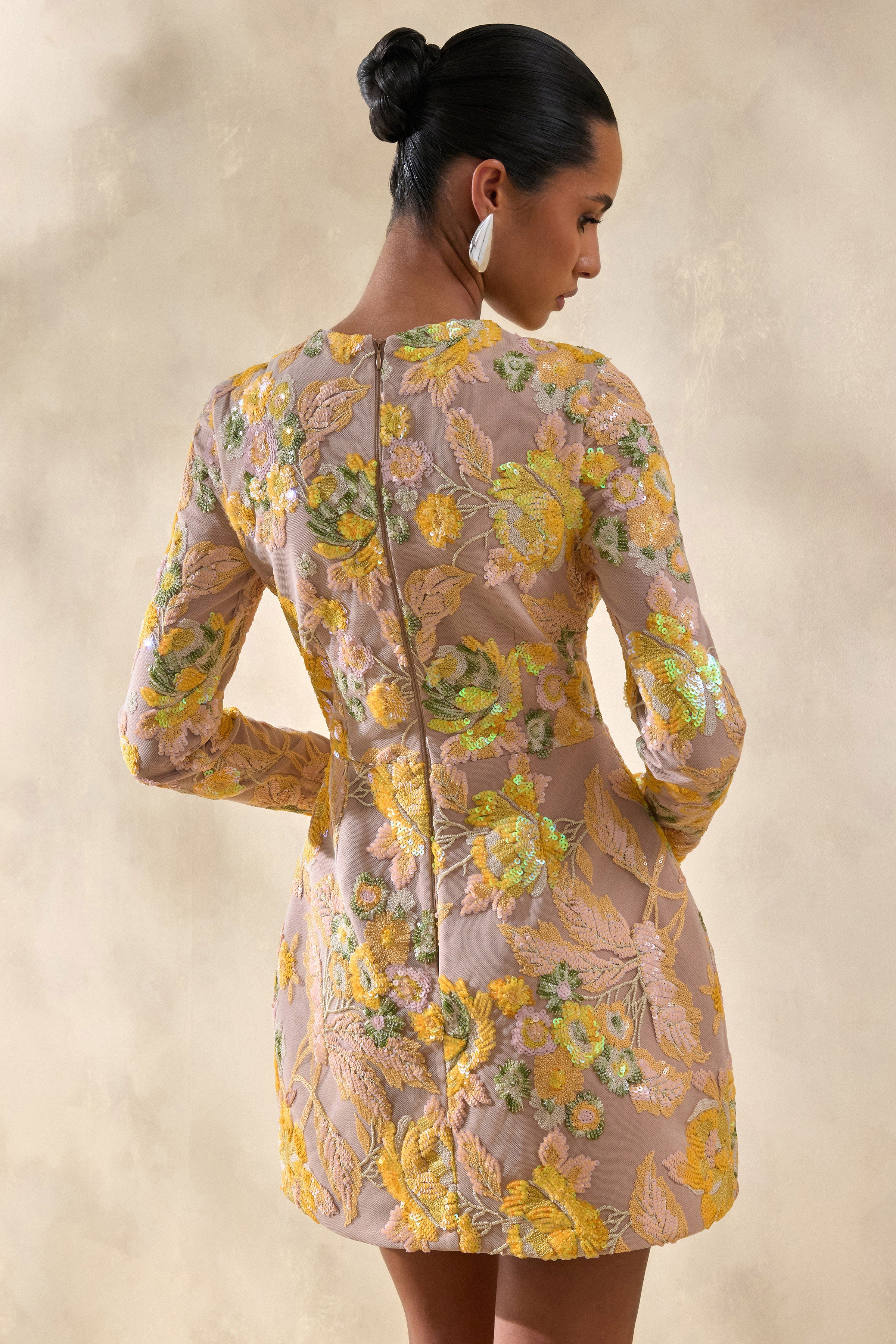 Loovay Soléa Jurk, Luxe Mini met Bloemenborduursel