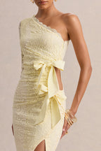 Loovay Celestine, One Shoulder Kanten Maxi Jurk