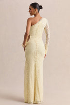 Loovay Celestine, One Shoulder Kanten Maxi Jurk